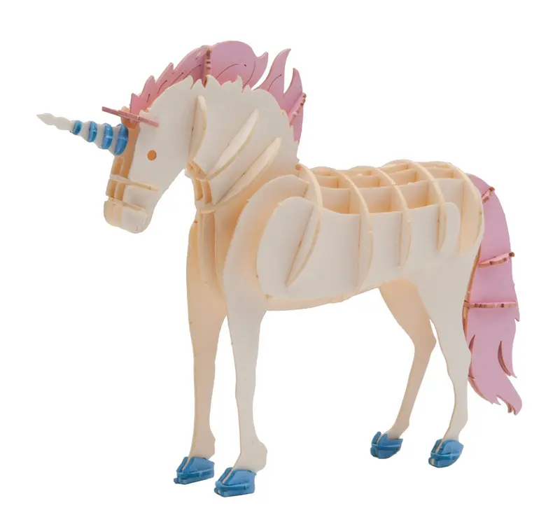3D-Modell, Einhorn, Spezialkarton, gelasert