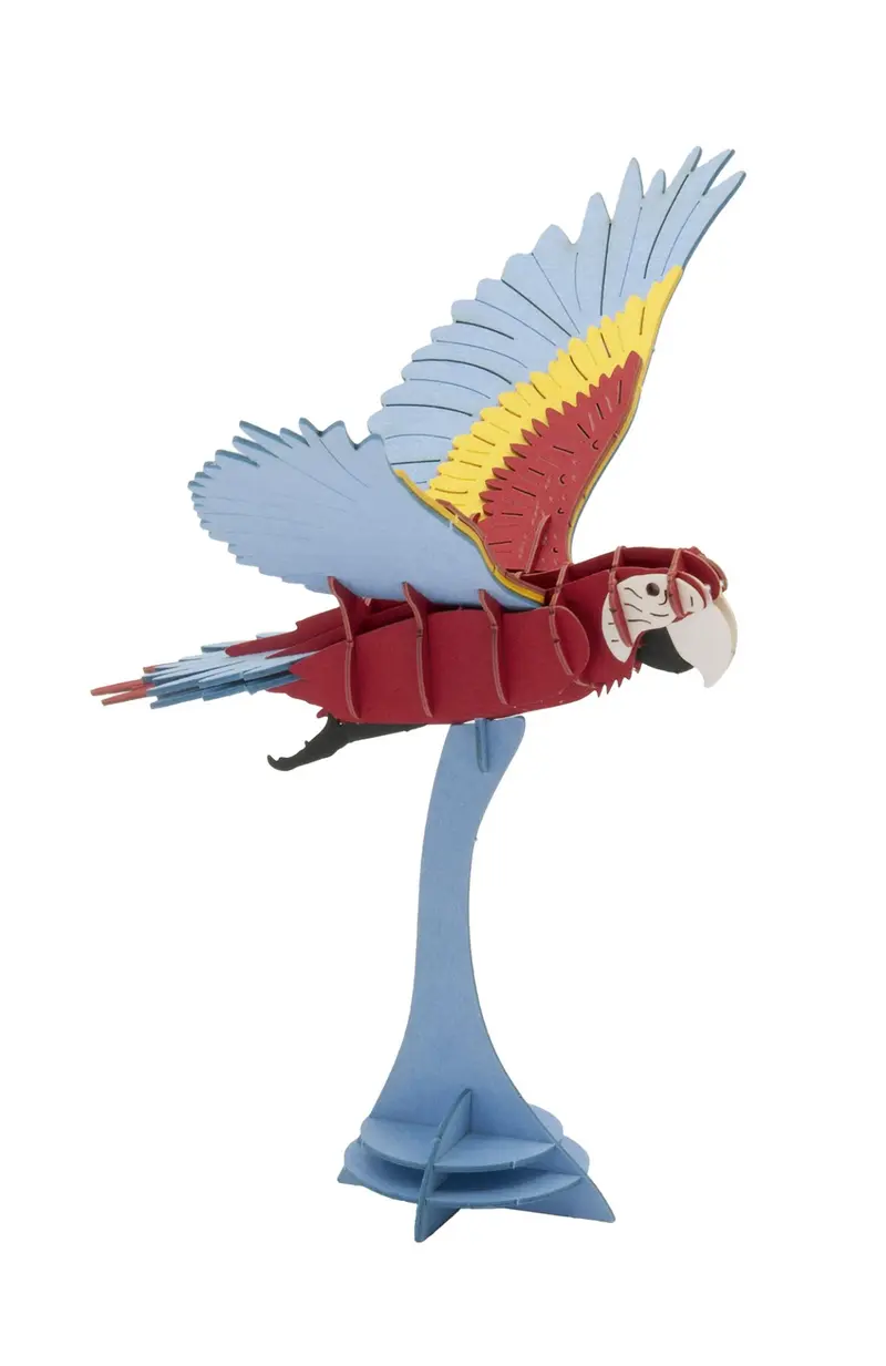3D-Modell, fliegender Ara, gelasert