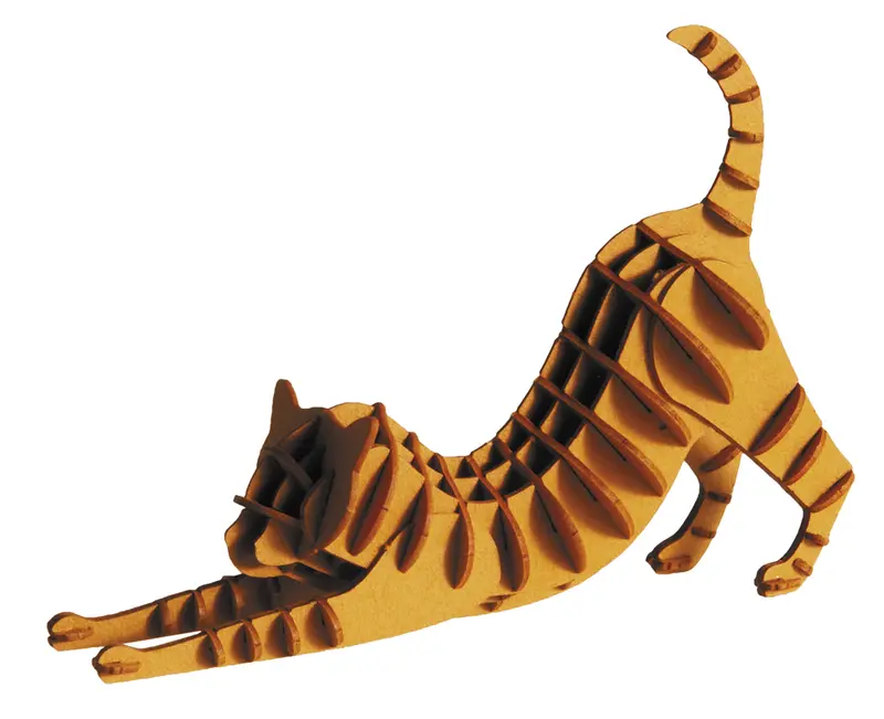3D-Modell, Katze, rotbraun, gelasert