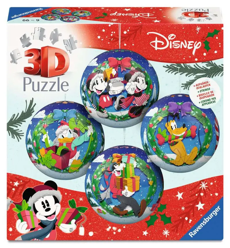 3D Puzzle-Ball-Set Weihnachtskugeln Disney