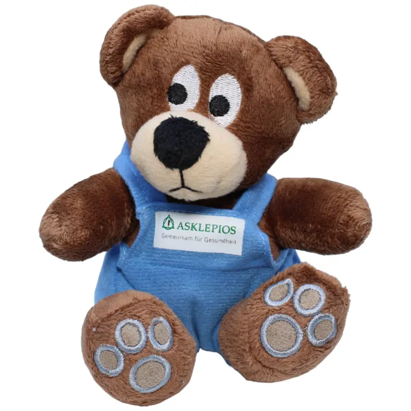 Asklepios Teddybär mit blauer Latzhose