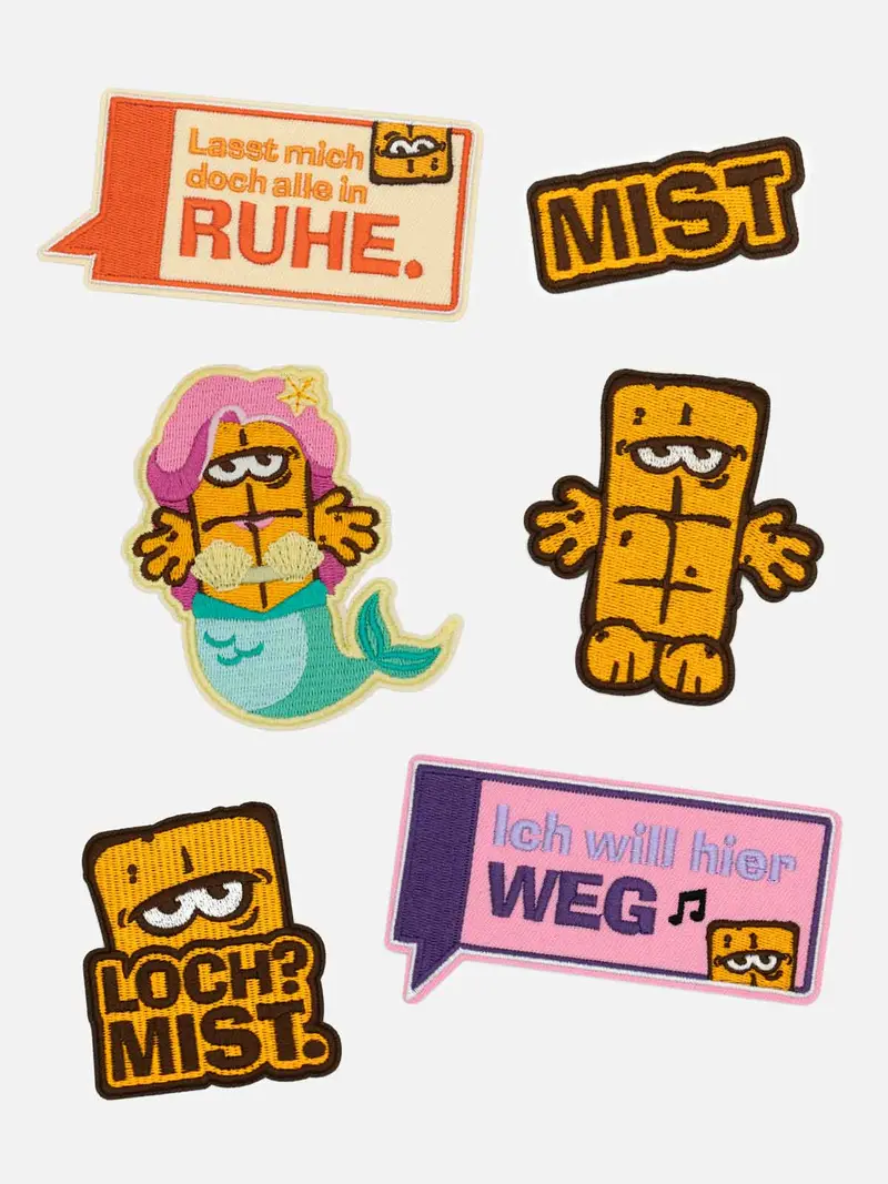 Bernd das Brot Aufnäher PATCH Set