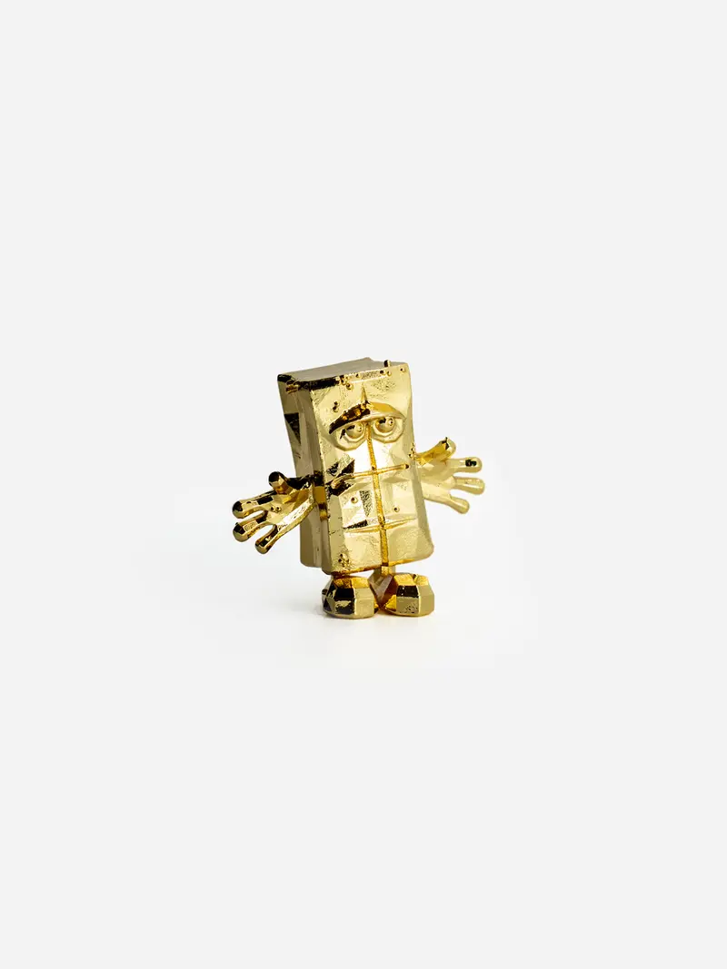 Bernd das Brot Figur Gold Statue Messing vergoldet