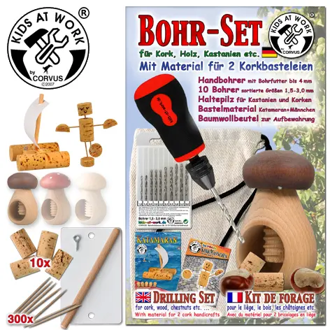 Bohrer-Kastanien-Kork-Set 01