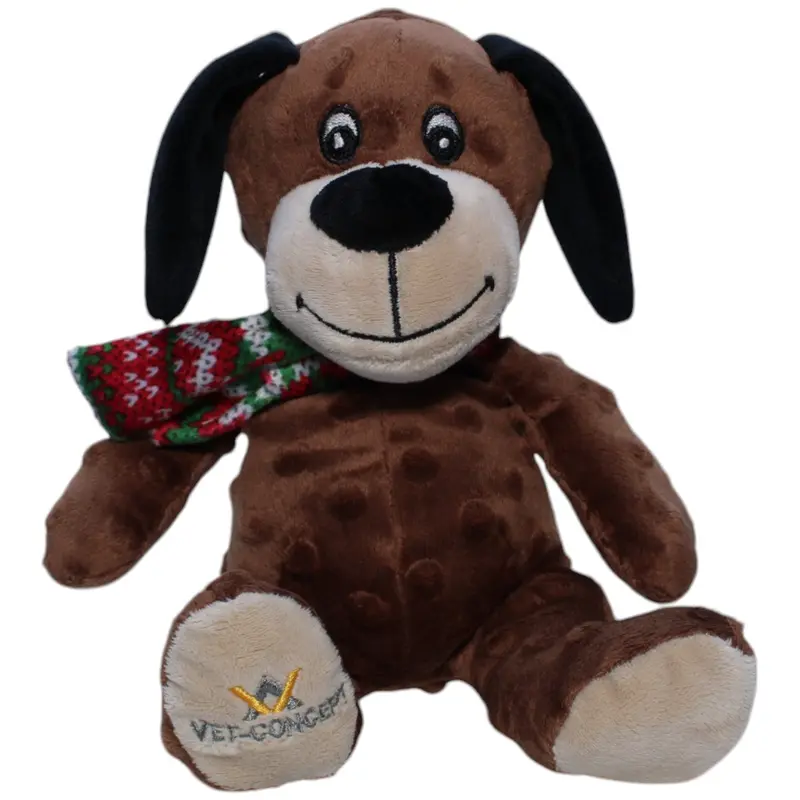 Brauner Hund mit Schal