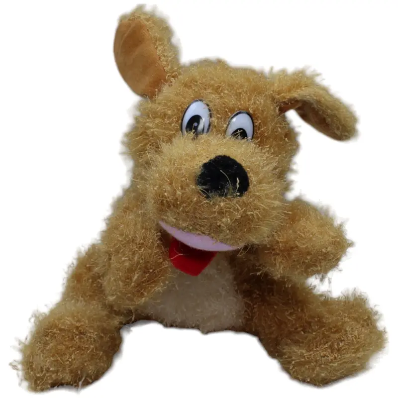 Brauner Zottel-Hund, sitzend