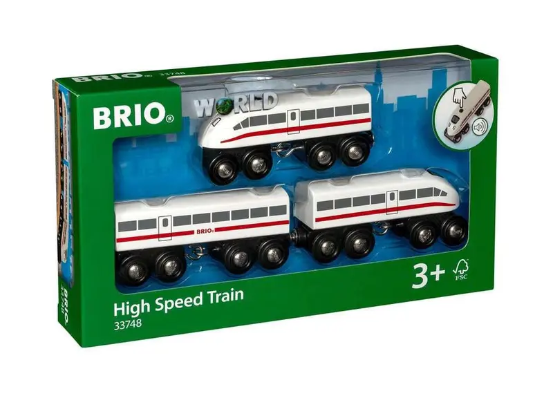 BRIO Schnellzug mit Sound, Holz,3teilig