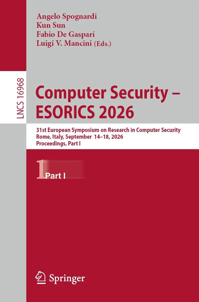 Computer Security - ESORICS 2026