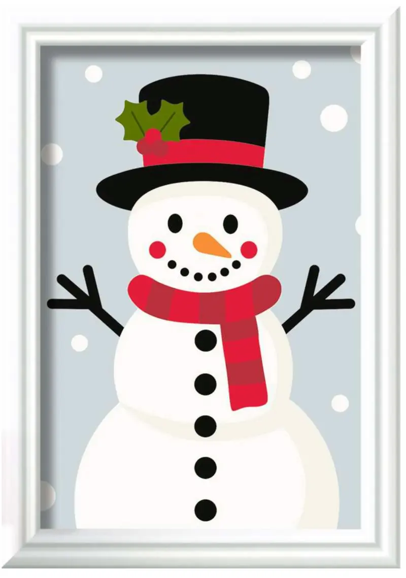 CreArt, Malen nach Zahlen Kinder - Schneemann Snowy