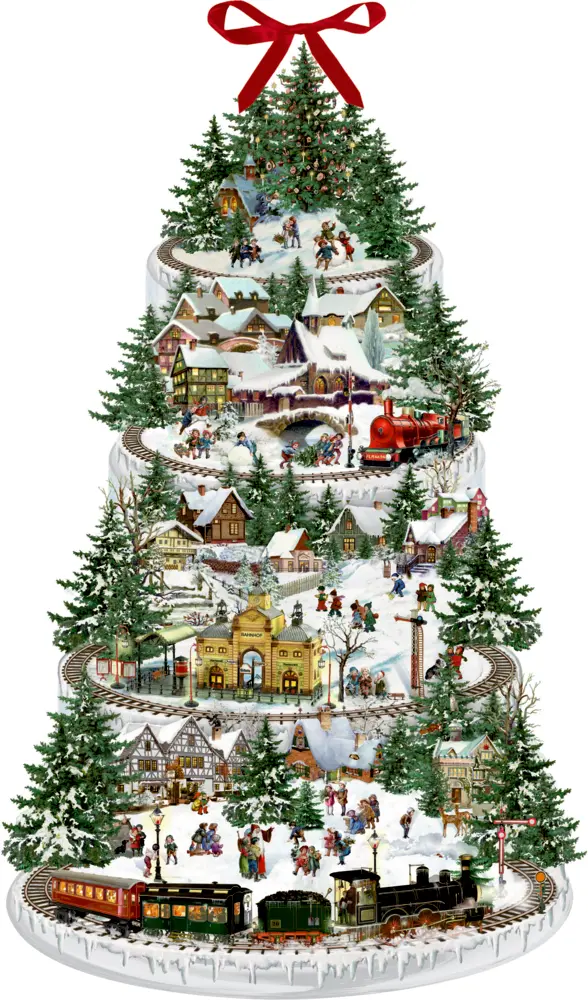 Eisenbahn-Tanne, Wand-Adventskalender (B.Behr)