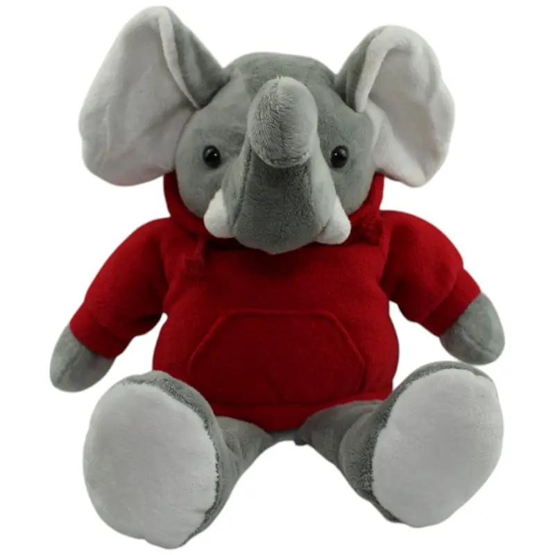Elefant mit rotem Hoodie