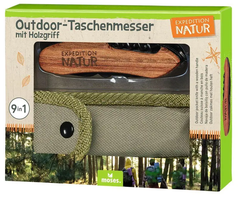 Expedition Natur Outdoor-Taschenmesser mit Holzgriff