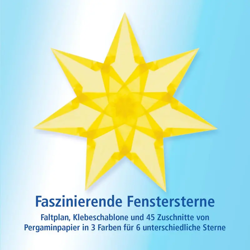 Faszinierende Fenstersterne (Karminrot, Sonnengelb, Orange)