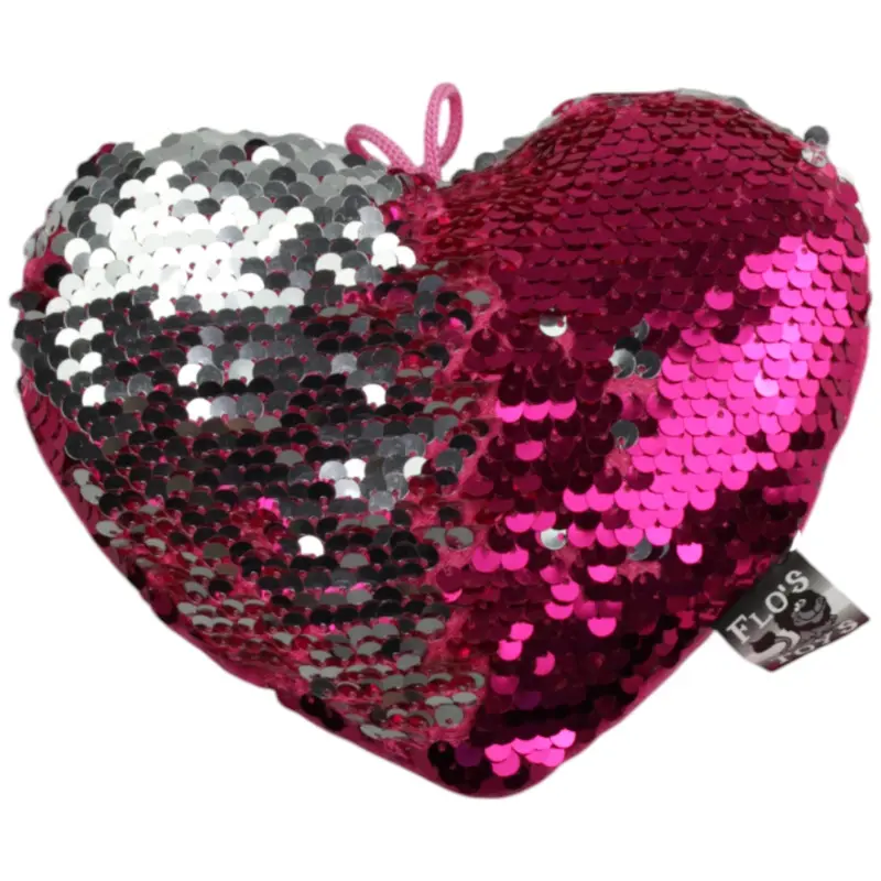 Flos Toys, Pailletten-Herz silber/pink