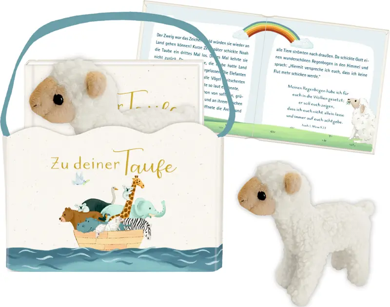 Geschenkset Buch und Lamm - Zu deiner Taufe (Arche Noah)