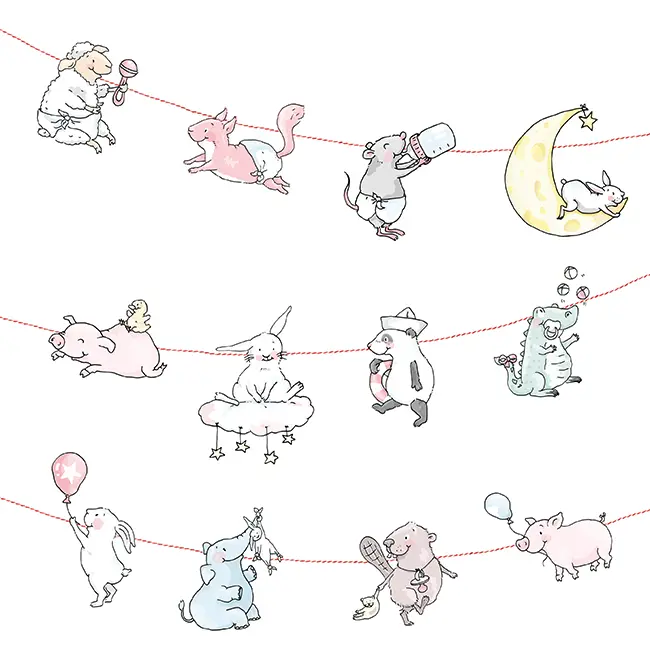 Girlande Babytiere