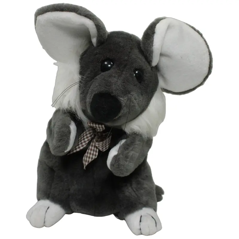 Graue Maus mit karierter Schleife