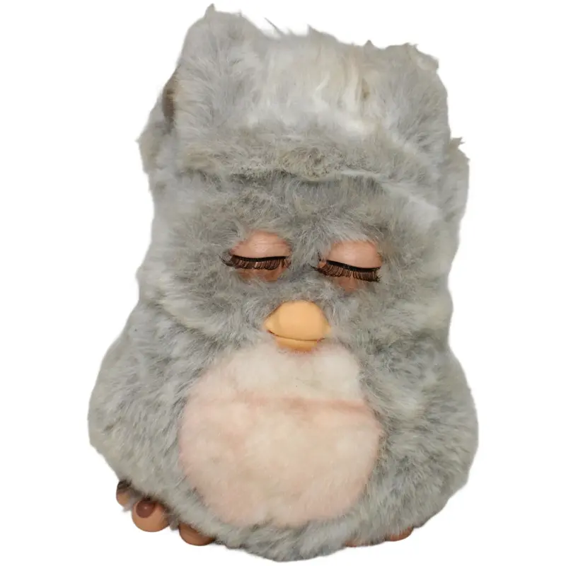Grauer Furby mit weißem Bauch