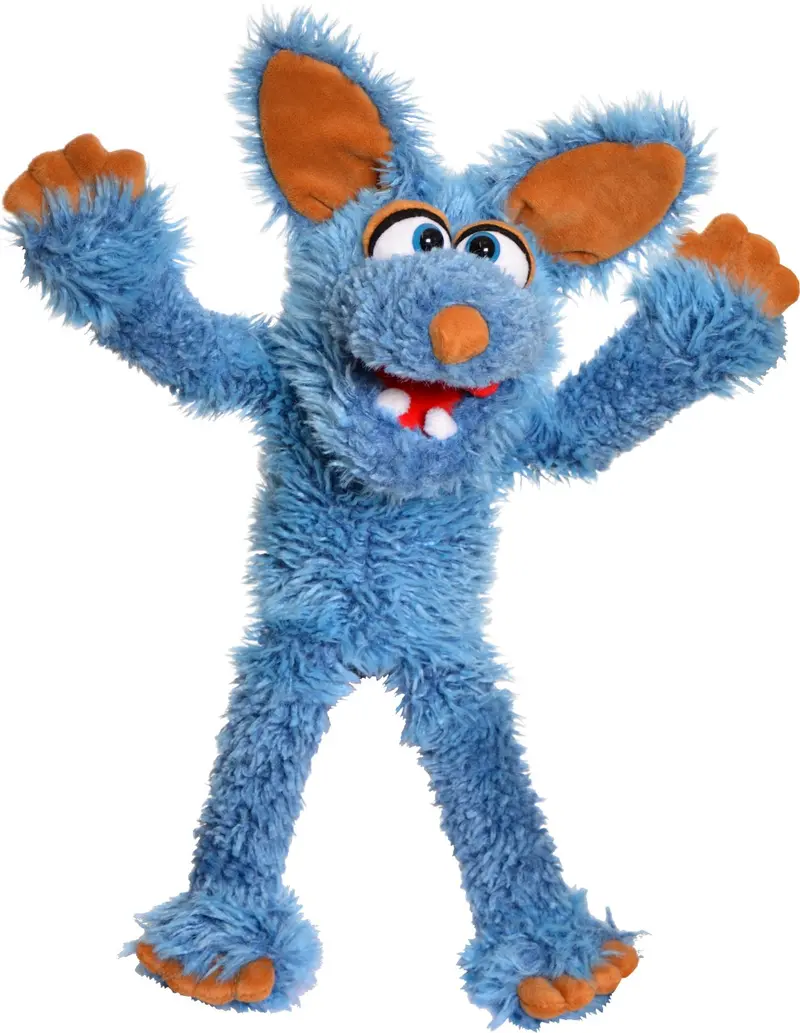 Handpuppe - Klein Schlawenski der blaue Kojote