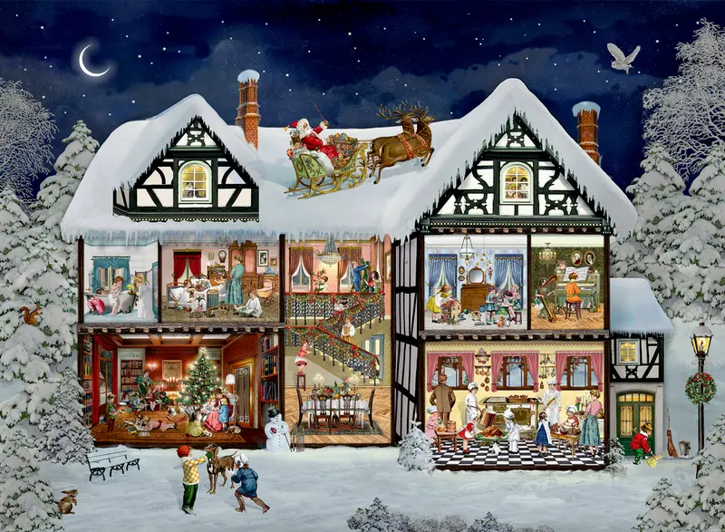 Im Adventshaus, A3-Wand-Adventskalender (Behr)