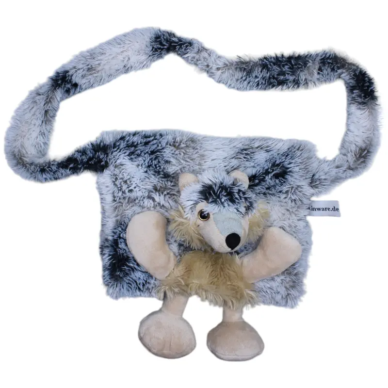 Kindermuff mit Tasche, Wolf