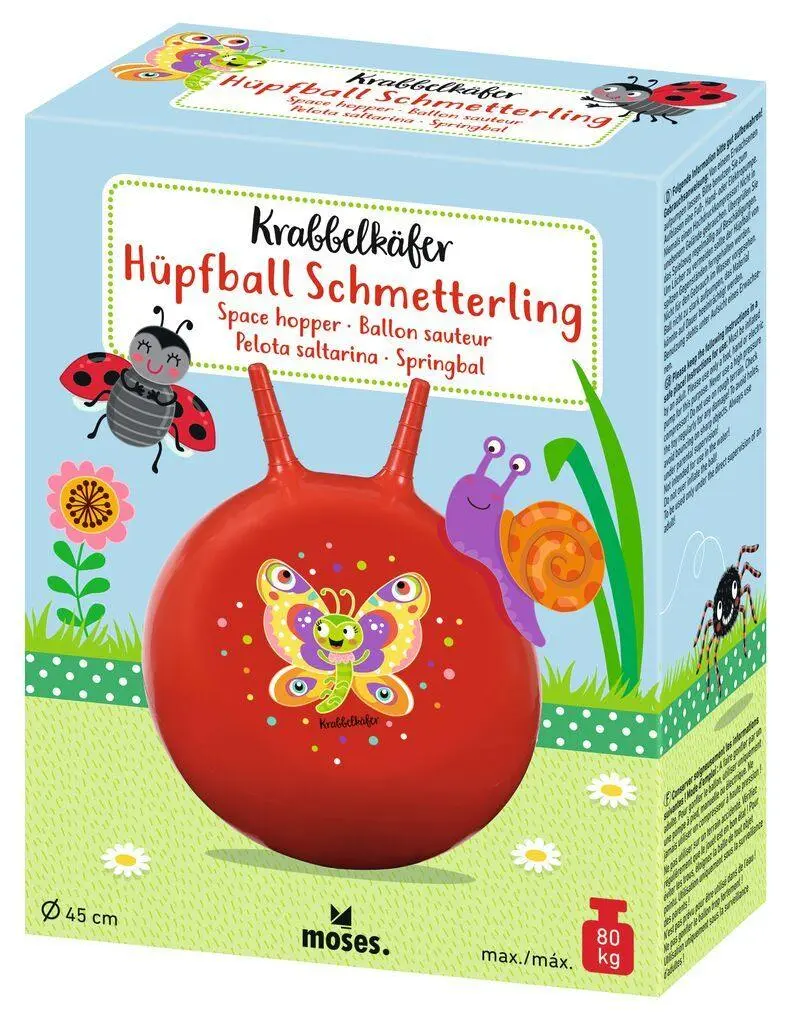 Krabbelkäfer Hüpfball rot Schmetterling