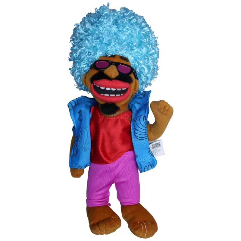 Mann mit Sonnenbrille & blauem Afro