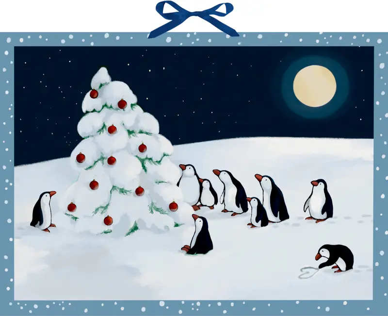 Pinguin-Weihnacht, Wand-Adventskalender