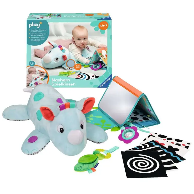 play+ ⎮ Nashorn Spielkissen (für die Bauchlage)