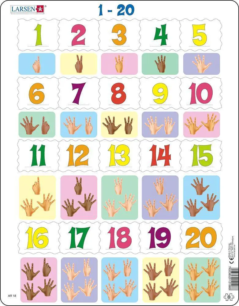 Puzzle- Zählen 1-20