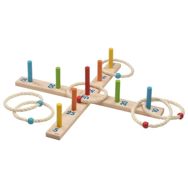 Ringwurfspiel mit 5 Sisalringen