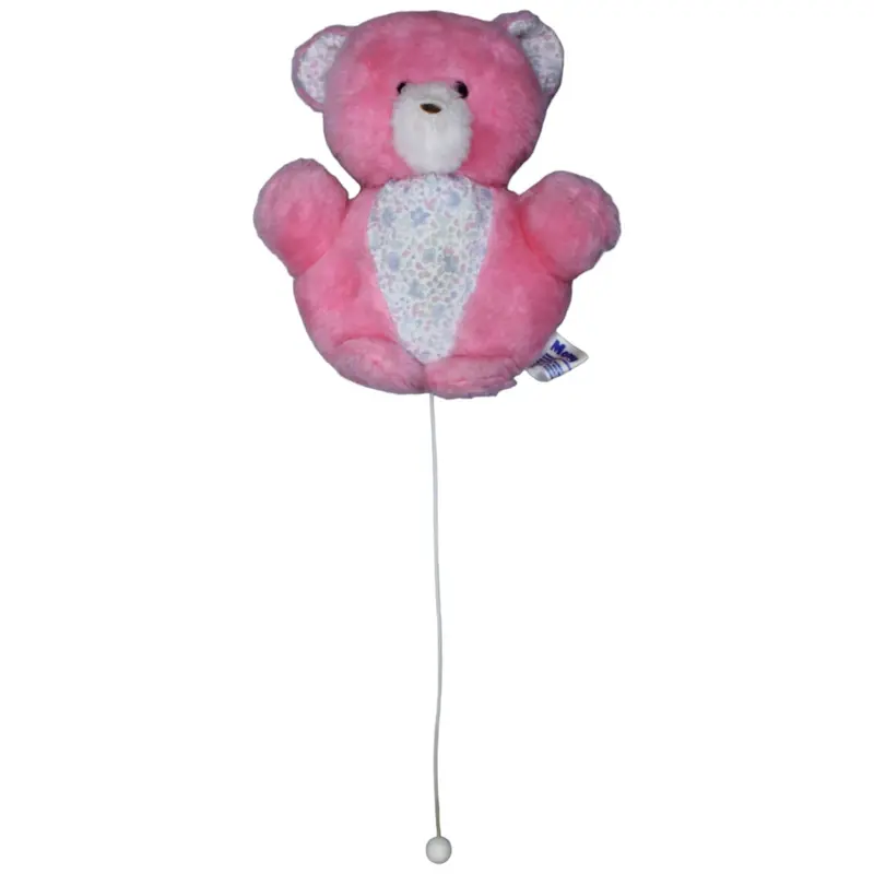 Rosa Teddybär mit Blumenmuster