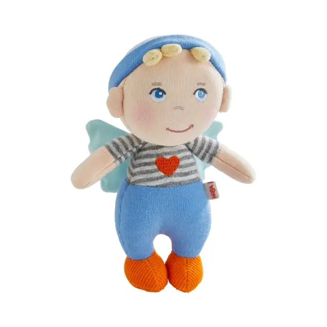 Schutzengelpuppe Mats, 15 cm, Stoffpuppe mit Flügel