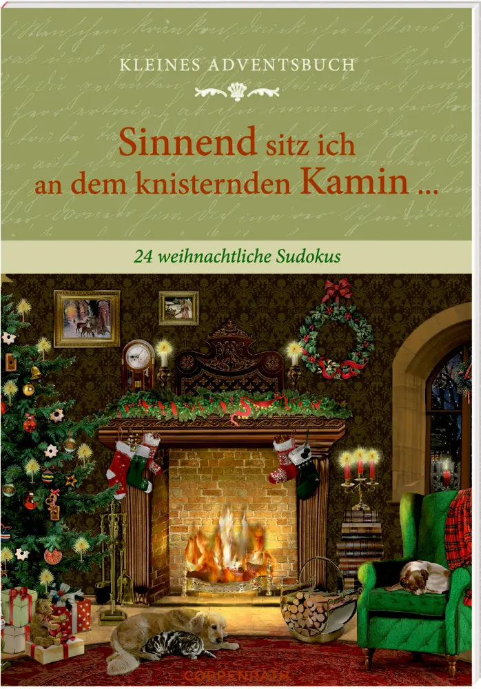 Sinnend sitz ich an dem knisternenden Kamin, Adventskalender-Buch
