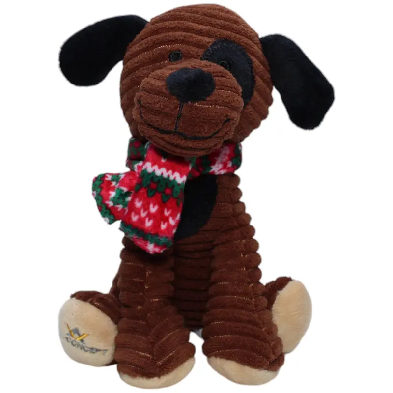 Sitzender Hund mit Schal