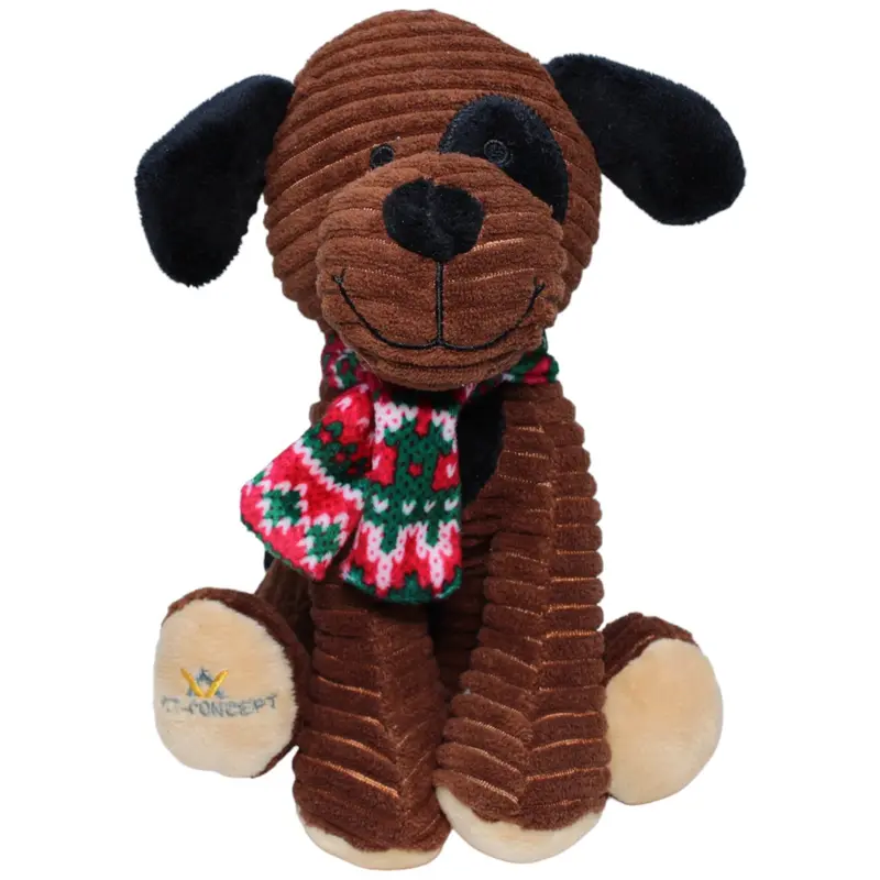 Sitzender Hund mit Schal