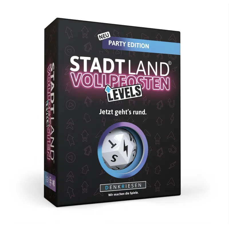 Stadt Land Vollpfosten® Party Edition – "Jetzt geht's rund." | Levels