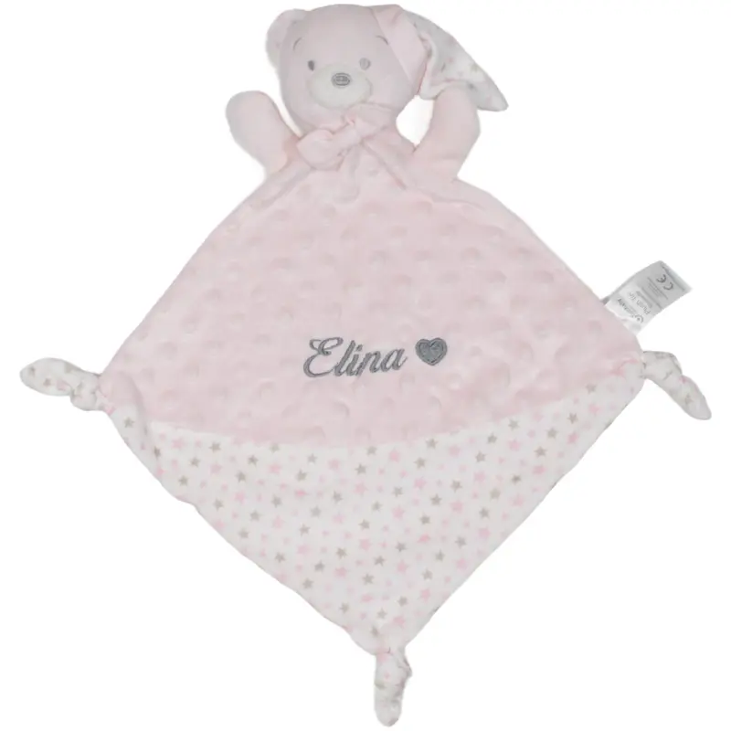 Süßer Bär mit Schlafmütze "Elina", rosa