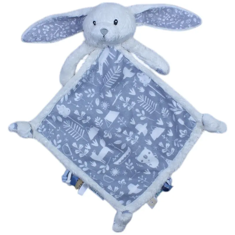 Süßer Hase mit Naturmuster, blau