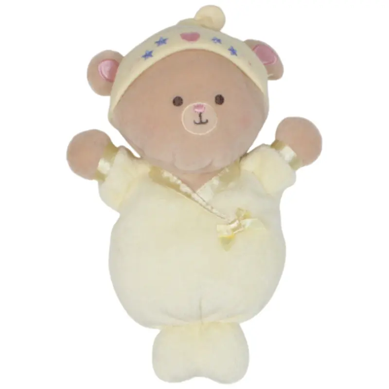 Teddy im Schlafsack, gelb