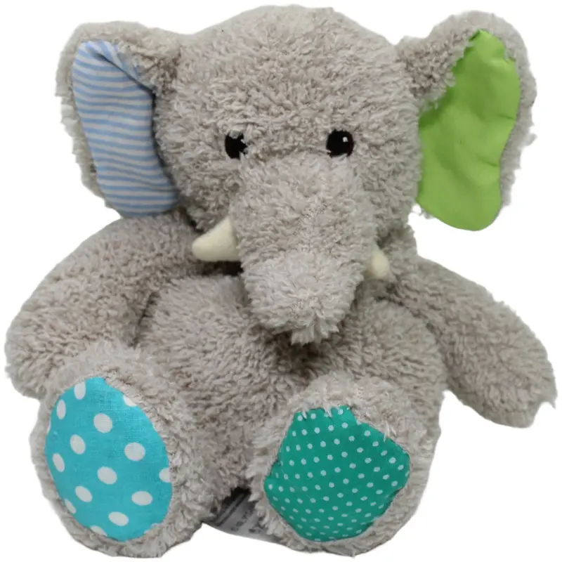 warmies, grauer Elefant mit bunten Ohren