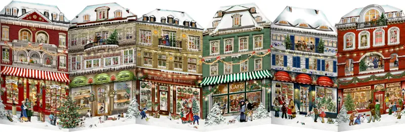 Weihnachtslädchen-Leporello, Aufstell-Adventskalender (Behr)