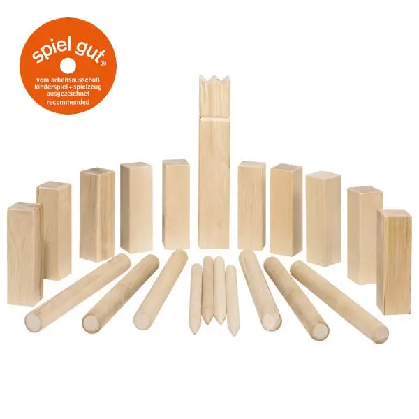 Wikingerspiel Kubb, mittlere Größe, im Baumwollbeutel