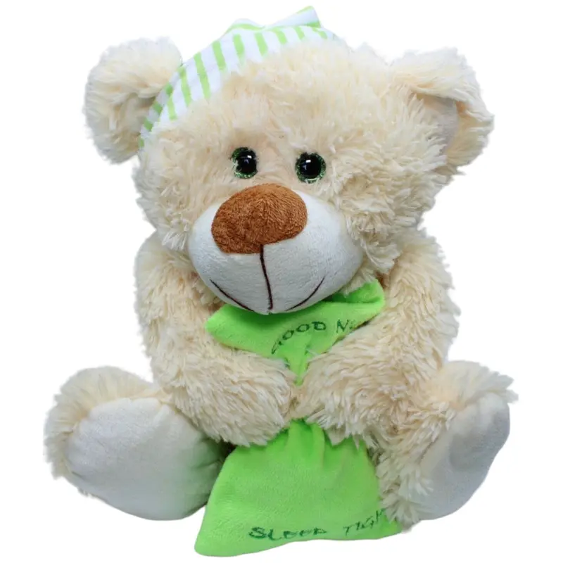 XL Bär mit Kissen "Good Night, sleep tight"