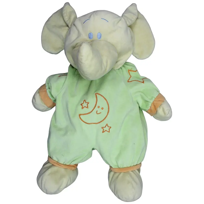 XL Elefant mit Mond & Sternen, gelb-grün