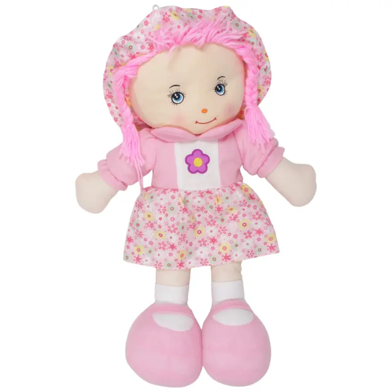 XL Mädchen mit Blumenkleidung & pinken Haaren