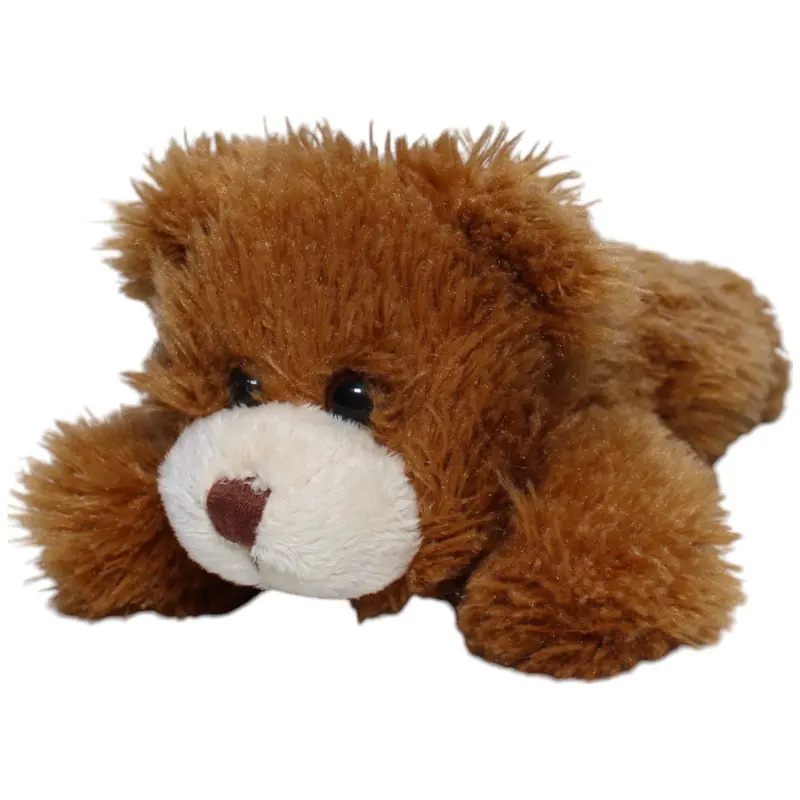 Zotteliger brauner Teddybär mit Schleife