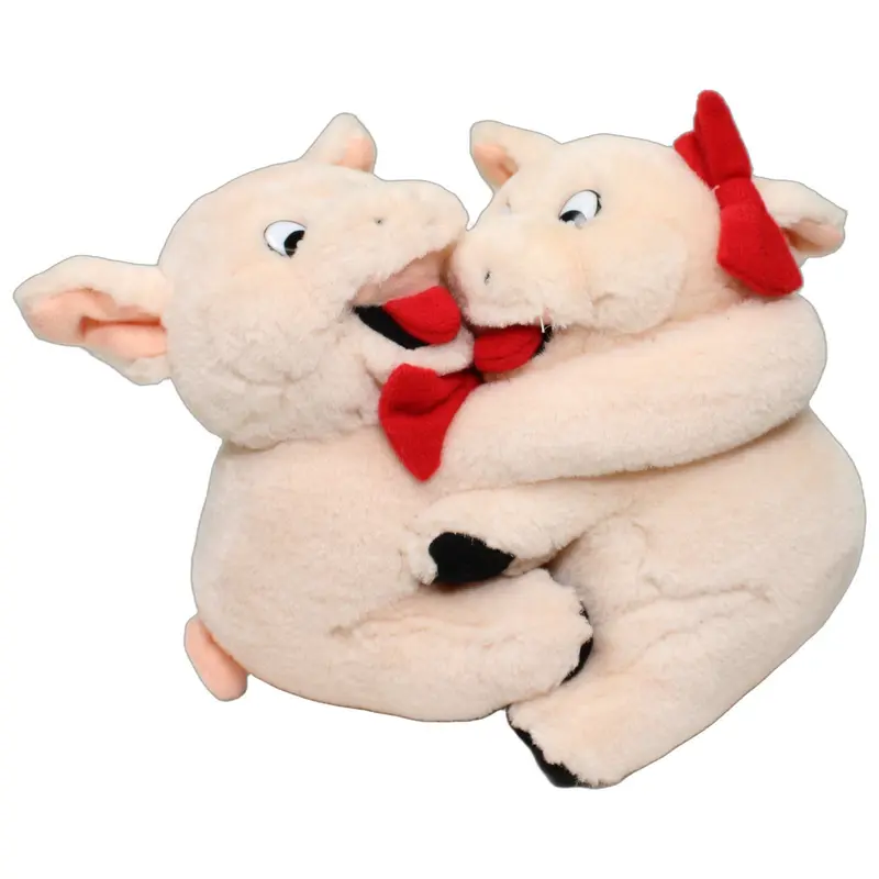 Zwei sich umarmende Schweine